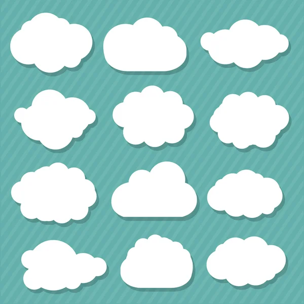 Nubes de dibujos animados conjunto — Vector de stock