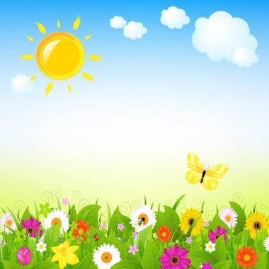 Güneş ve çiçekler