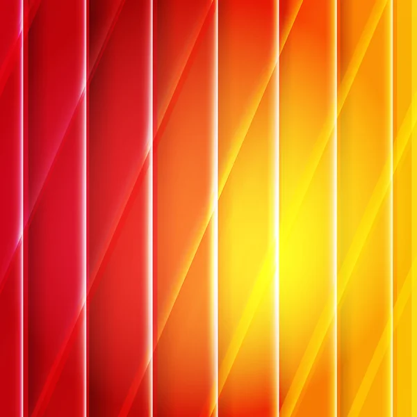 Színes vonalak narancssárga és piros háttér — Stock Vector