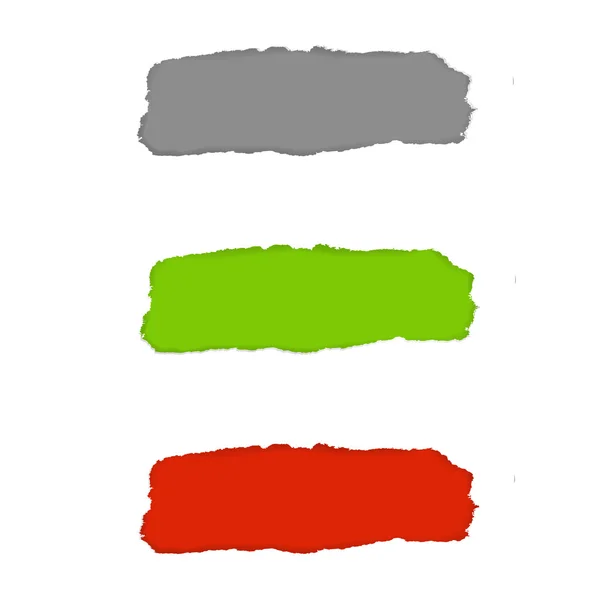 Zerrissenes Papier mit farbigem Hintergrund — Stockvektor