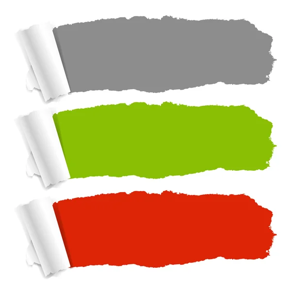 Color desgarrado conjunto de papel — Vector de stock