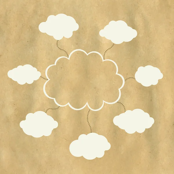 Antiguo papel y nube web — Archivo Imágenes Vectoriales