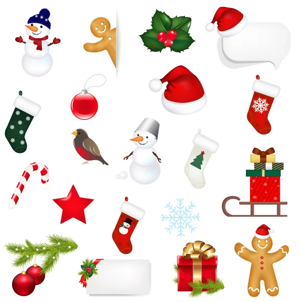 Grote set xmas pictogrammen — Stockvector