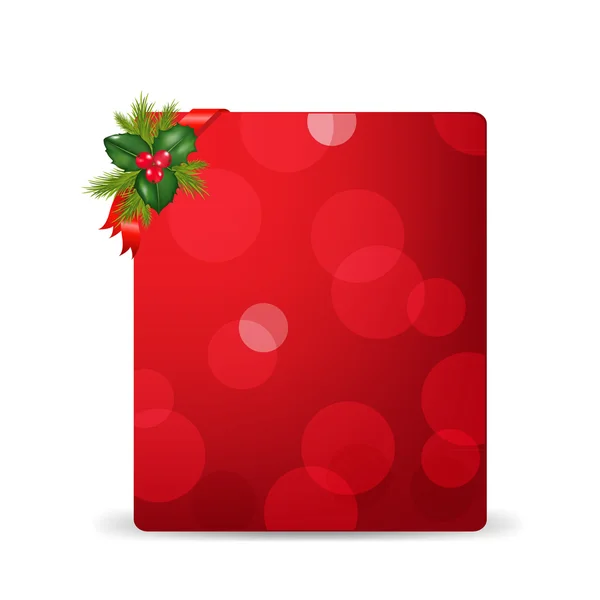 红色空白礼品标记和荷莉贝瑞和功能区 — 图库矢量图片