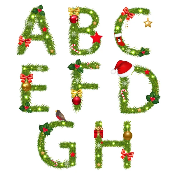 Alfabeto di Natale — Vettoriale Stock