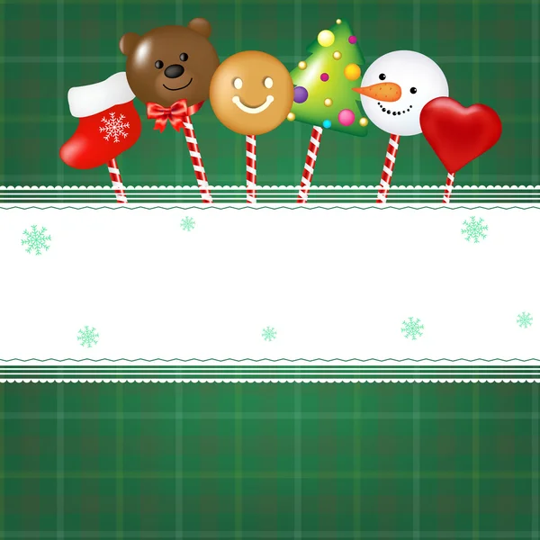 Tarjeta de Navidad con caramelos — Vector de stock