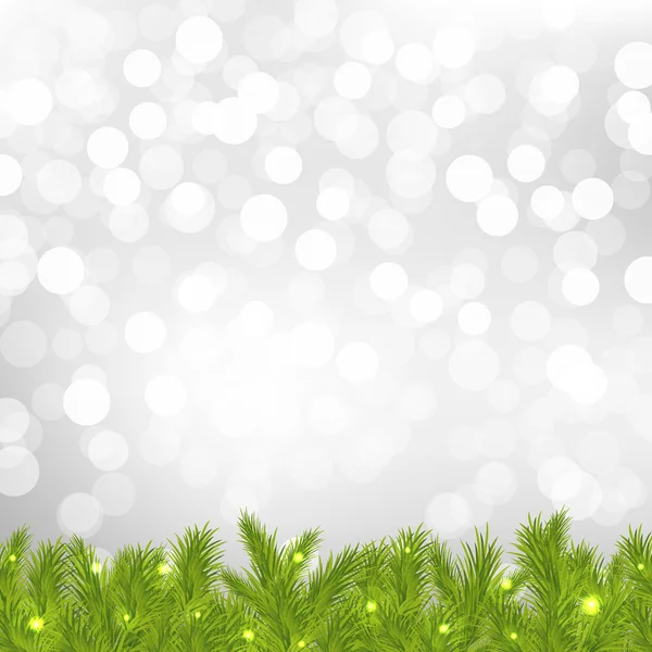 FirTree con plata Bokeh — Vector de stock