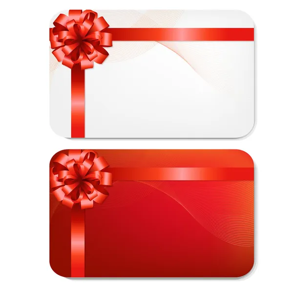 Gift Card With Red Bow — Stock Vector