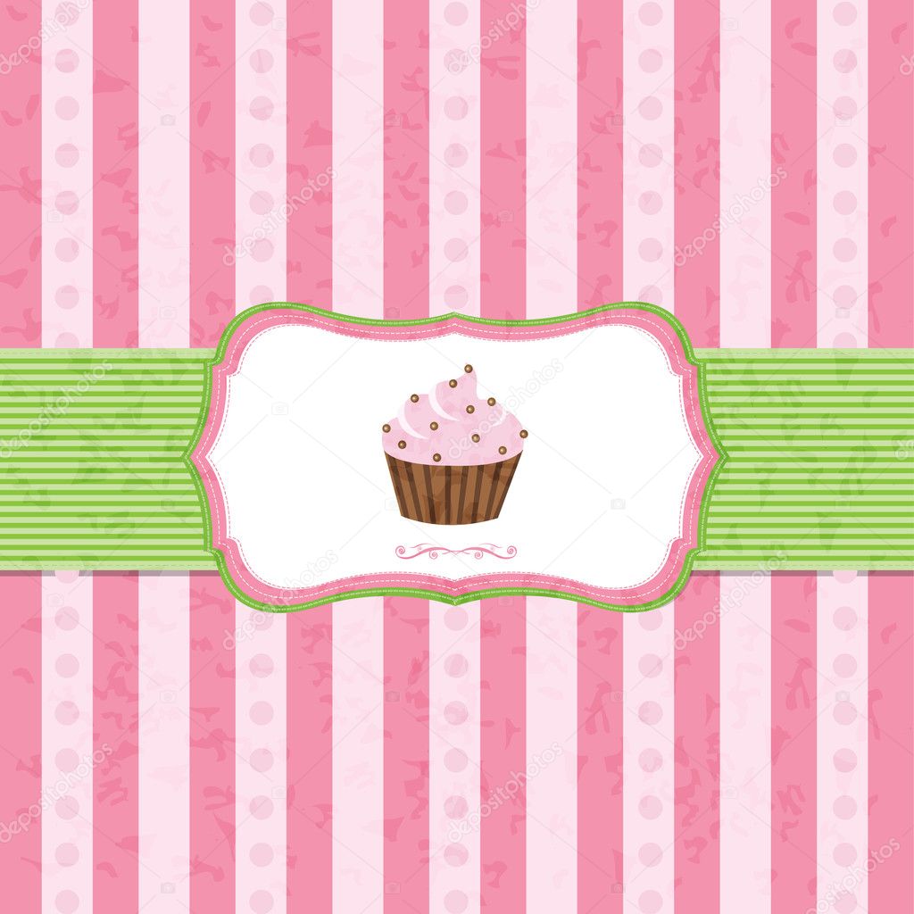 Pastel Vintage Cupcake Background