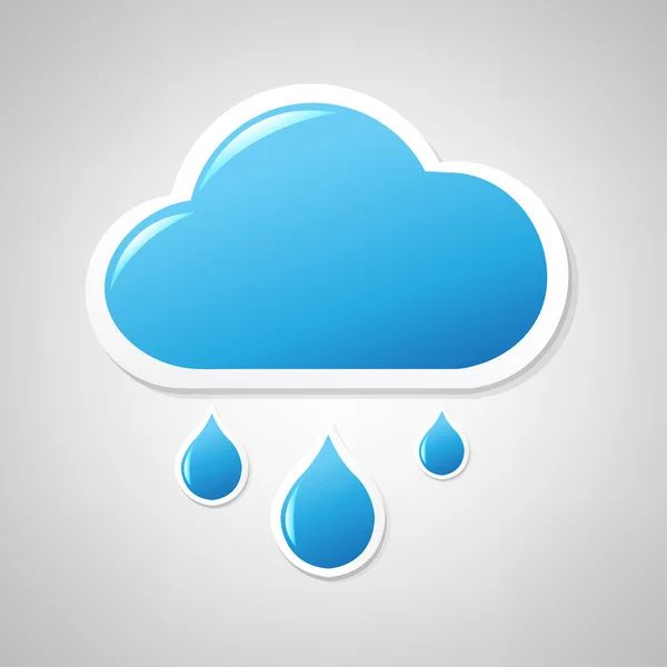 Etiqueta azul da nuvem — Vetor de Stock