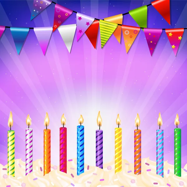 Candele di buon compleanno — Vettoriale Stock