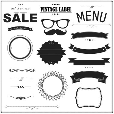 Vintage siyah rozetleri ayarla