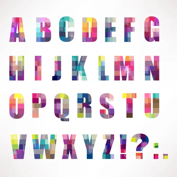 色のアルファベット — ストックベクタ