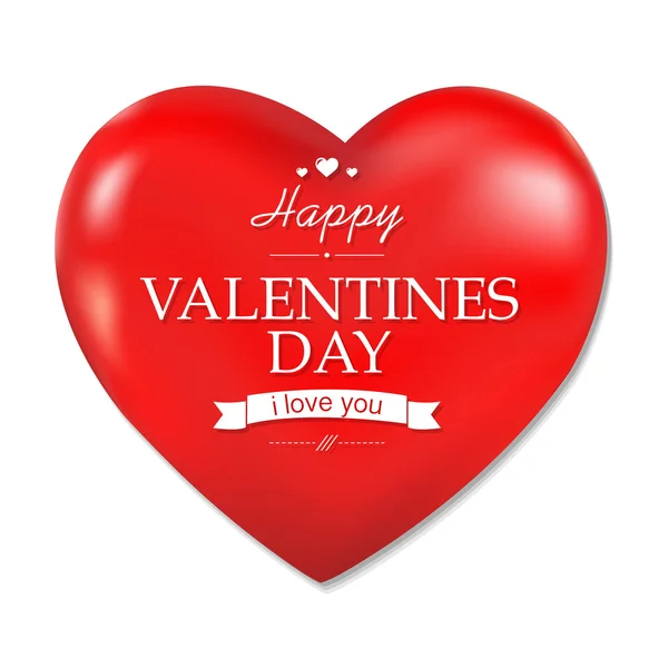 Corazón rojo Día de San Valentín — Vector de stock