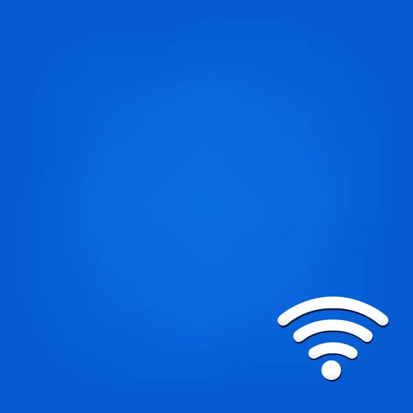 Wi fi のシンボルと青色の背景 — ストックベクタ
