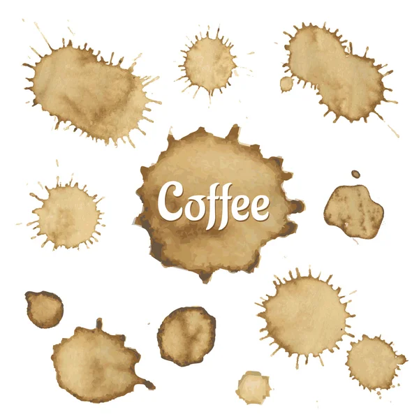 Káva skvrny kolekce — Stockový vektor