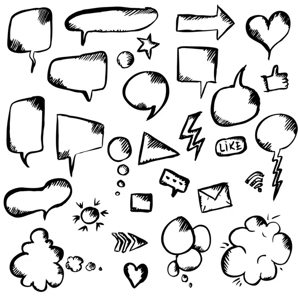 Bulle de parole et symboles ensemble — Image vectorielle