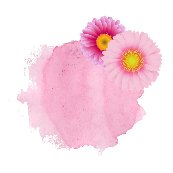 Mancha rosa pastel con Gerber — Vector de stock