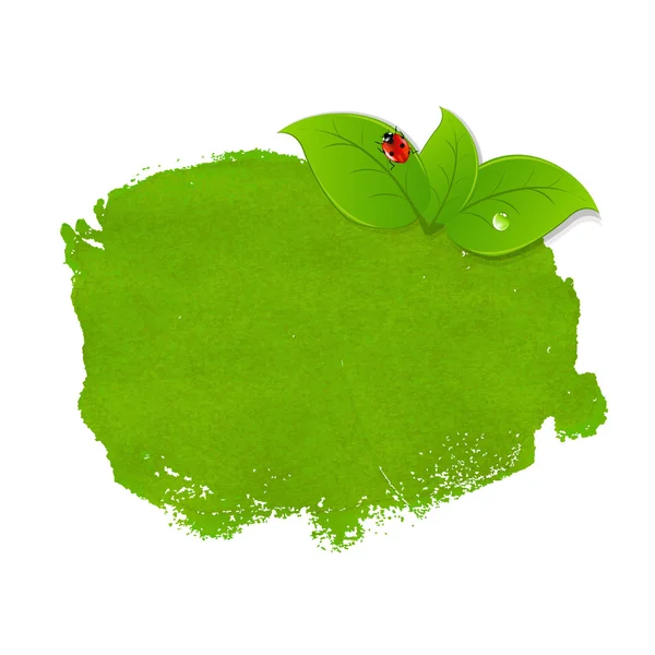 Mancha verde con hojas — Vector de stock