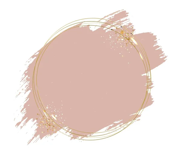 Pintura rosa con fondo blanco de bola de marco de oro — Archivo Imágenes Vectoriales