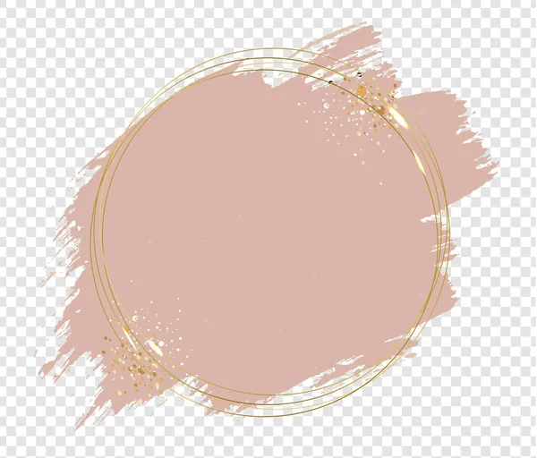 Pintura rosa con fondo transparente de bola de marco dorado — Vector de stock