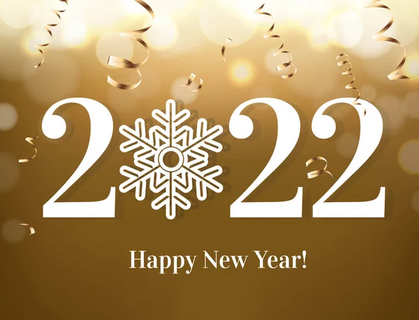New Year Text With Golden Background — Stock Vector