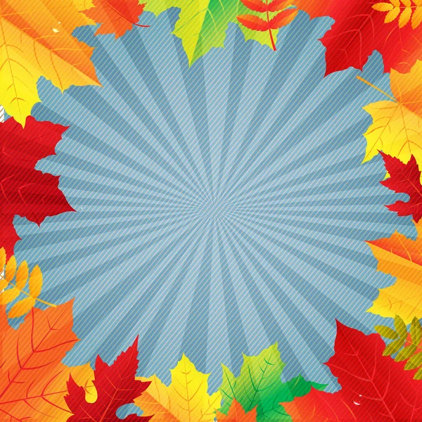 Sale Herfst poster met Sunburst en bladeren — Stockvector