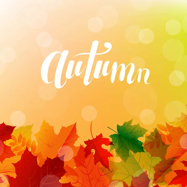 Cartão postal de outono com folhas brilhantes Ilustração De Stock