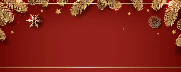 Рождественская рама с елкой красного фона — стоковый вектор