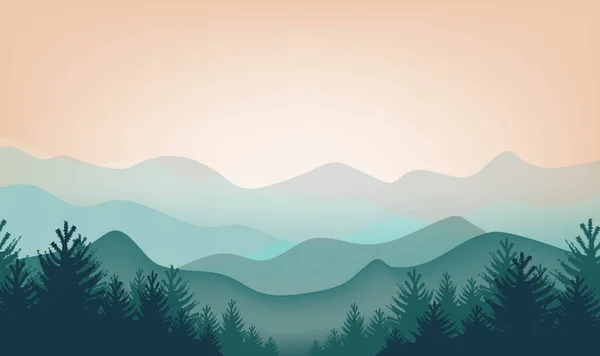 Панорамний вид на гірський пейзаж Ліцензійні Стокові Вектори