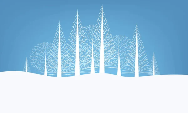 モミの木と冬の青いバナー — ストックベクタ
