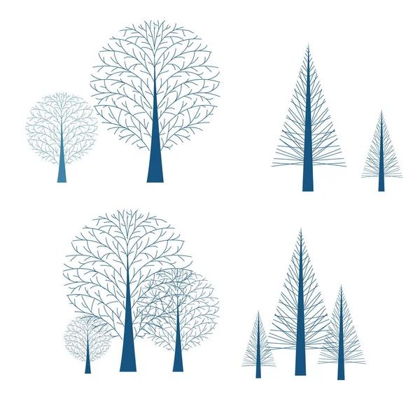 Árvore de silhueta isolado fundo branco Gráficos Vetores