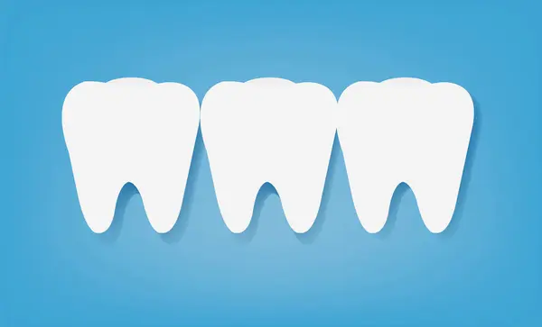 Bílé Zuby Pastelově Modré Pozadí Gradientní Sítí Vektorové Ilustrace Royalty Free Stock Vektory