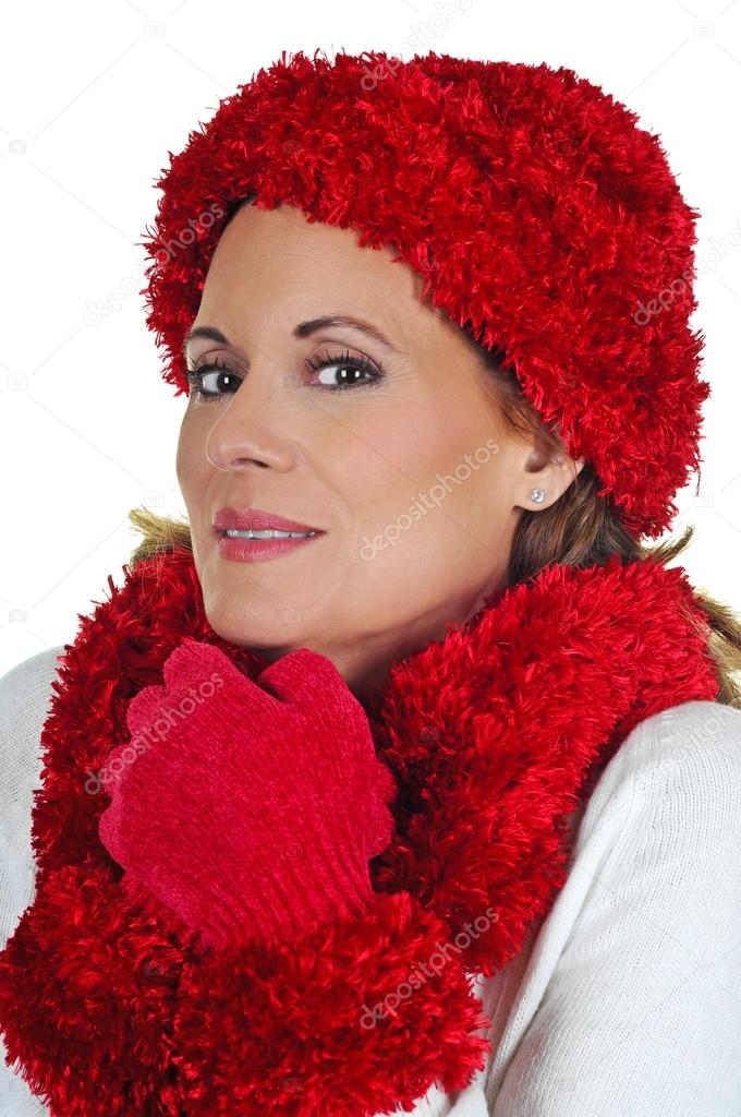 Mature Woman in Winter Fashion