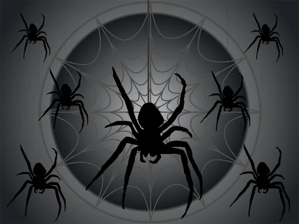 Aranha negra — Vetor de Stock