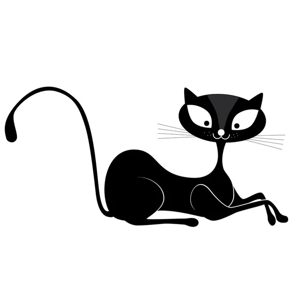 Zwart kattensilhouet voor uw ontwerp — Stockvector