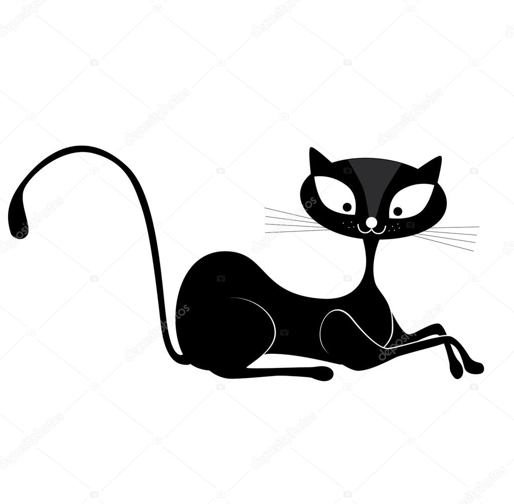 Black cat silhouette for your design