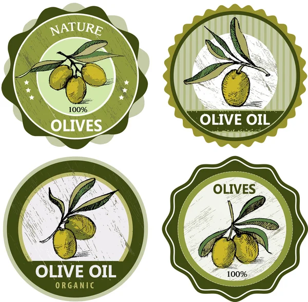 Olives labels collection Royalty Free Stock Vectors