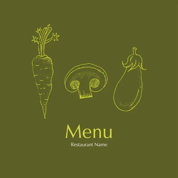 레스토랑 채식 메뉴 카드 디자인 — 스톡 벡터