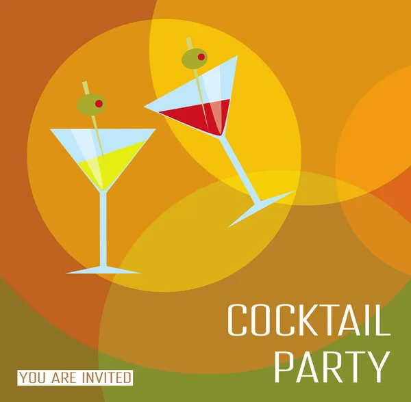 Kaart cocktailparty. — Stockvector