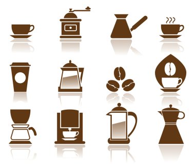 şekil - zarif kahve Icons set.