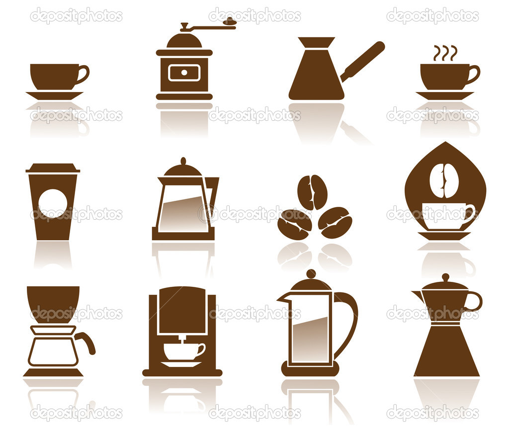 Illustration - Elegant Coffee Icons Set.