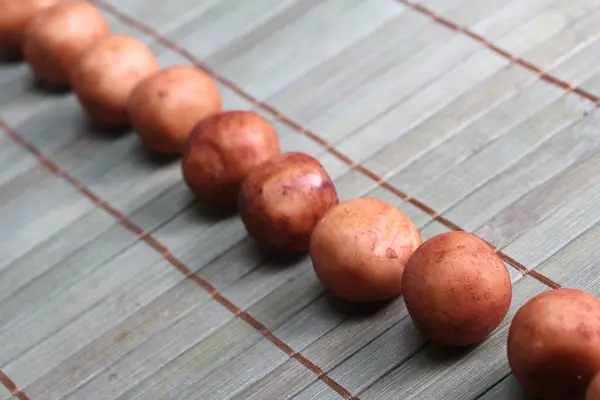 Marzipan potatoes row — 스톡 사진