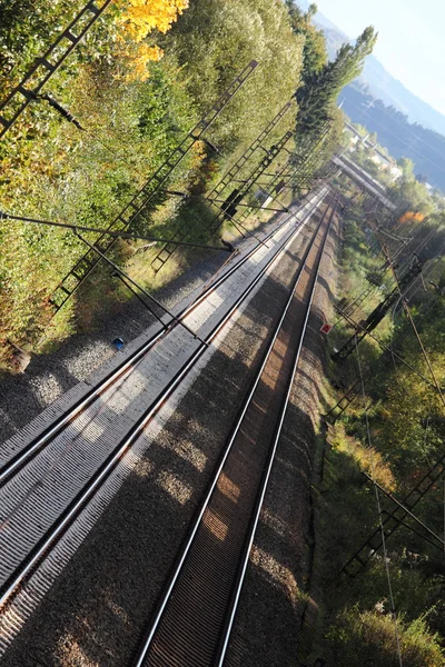 Lange Bahngleise — Stockfoto