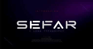 Soyut modern şehir alfabesi yazı tipleri. Tipografi sporu, oyun, teknoloji, moda, dijital, geleceğin yaratıcı logo yazı tipi. vektör illüstrasyonu