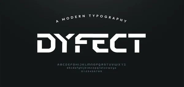 Huruf Alfabet Modern Olahraga Tipografi Teknologi Abstrak Fashion Digital Font - Stok Vektor