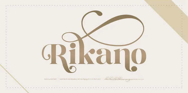 Typografie Luxusní Klasický Dekorativní Svatební Retro Koncept Písmo Číslo Elegantní — Stockový vektor