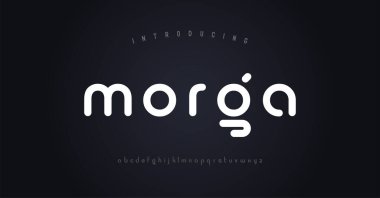 Minimum modern alfabe yazı tipleri. Tipografi minimalist şehir dijital moda yaratıcı logo yazı tipi. vektör illüstrasyonu