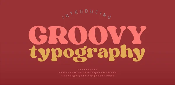 70 'lerin modası geçmiş alfabe harfleri yazı tipi ve numarası. Typography dekoratif fonts vintage konsepti. Grafik tişört ya da poster logosu çıkartmaları için hippi sembolleri olan ilham verici slogan baskısı. vektör illüstrasyonu