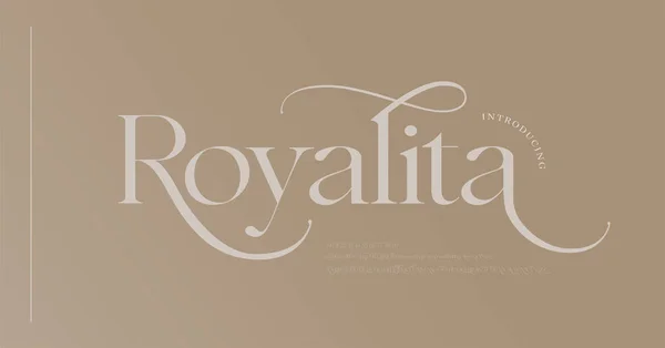 Luxusní Písmo Číslo Svatební Abecedy Typografie Elegantní Klasický Nápis Písma — Stockový vektor